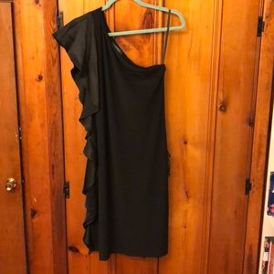 Ralph Lauren Black One Shoulder Party Dress